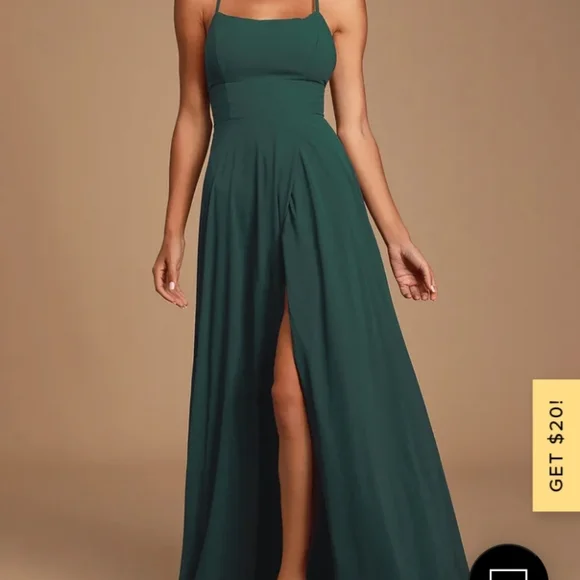 Short Emerald Green Dress Lulus Dresses Lulus Emerald Green Rhinestone  Laceup Maxi Dress Xs New Poshmark